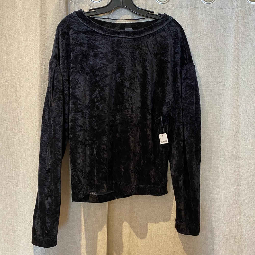 Free people black fuzzy long sleeve